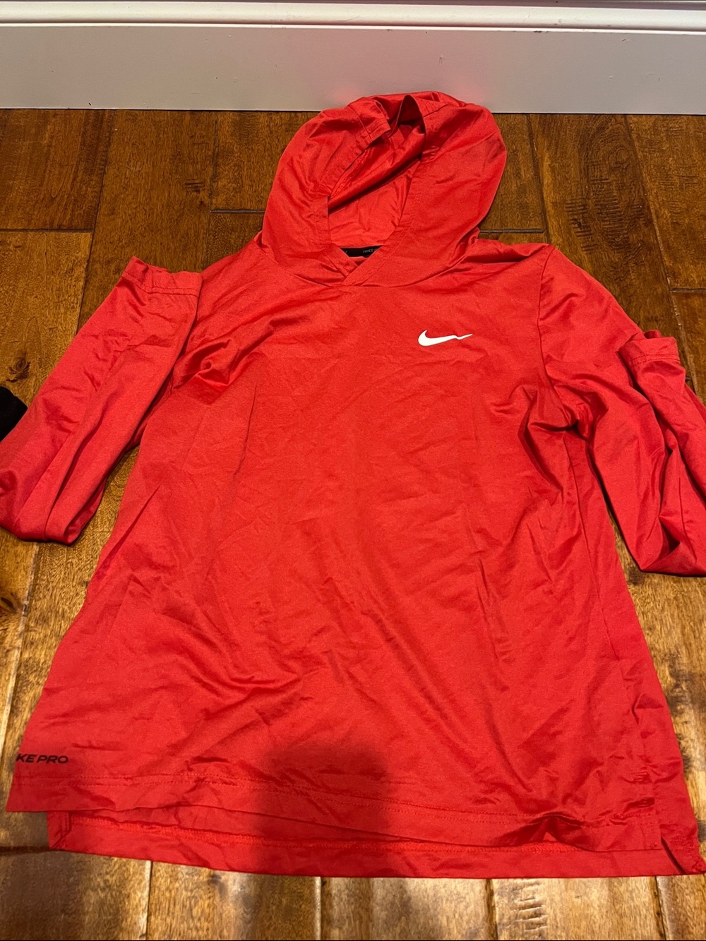 Nike Red Athletic Hoodie with White Swoosh